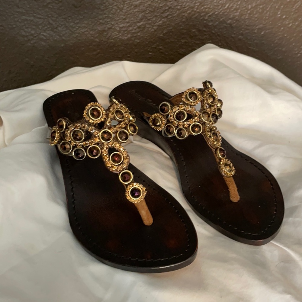 Brown and gold Tommy Bahama sandals